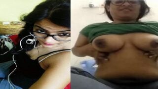 Indian GF Topless Pressing Big Boobs Show